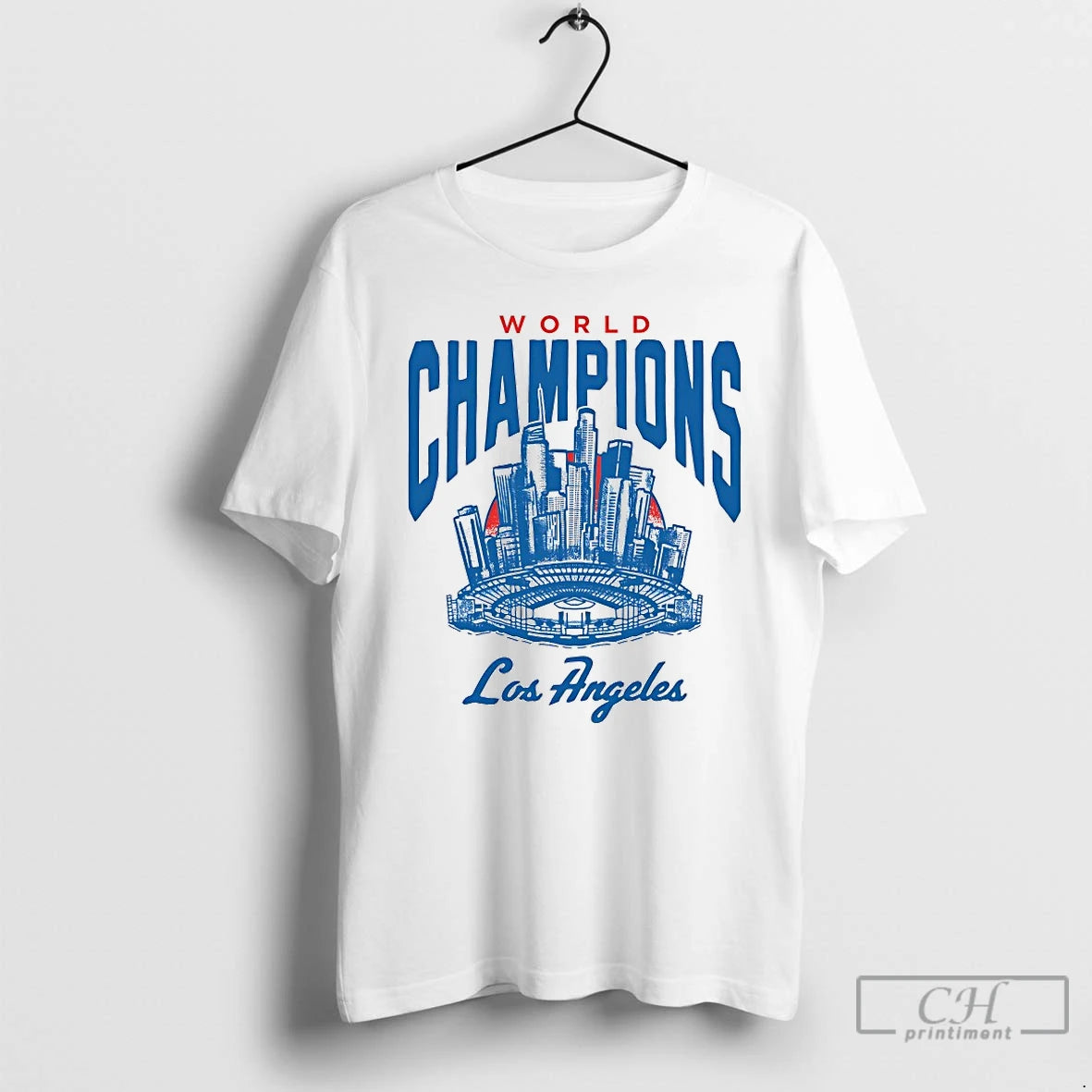 Classic Los Angeles Dodgers World Champions Baseball Stadium Cityscape T Shirts Hoodie Sweatshirt | PurePodTees.com