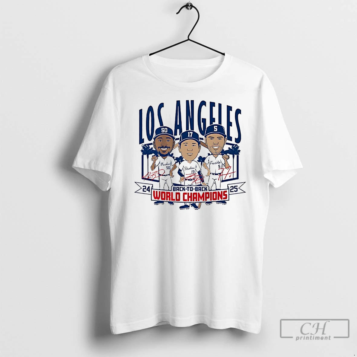 Classic Los Angeles Dodgers Back To Back World Champions 2025 Caricature Shirt Hoodie Sweatshirt | PurePodTees.com