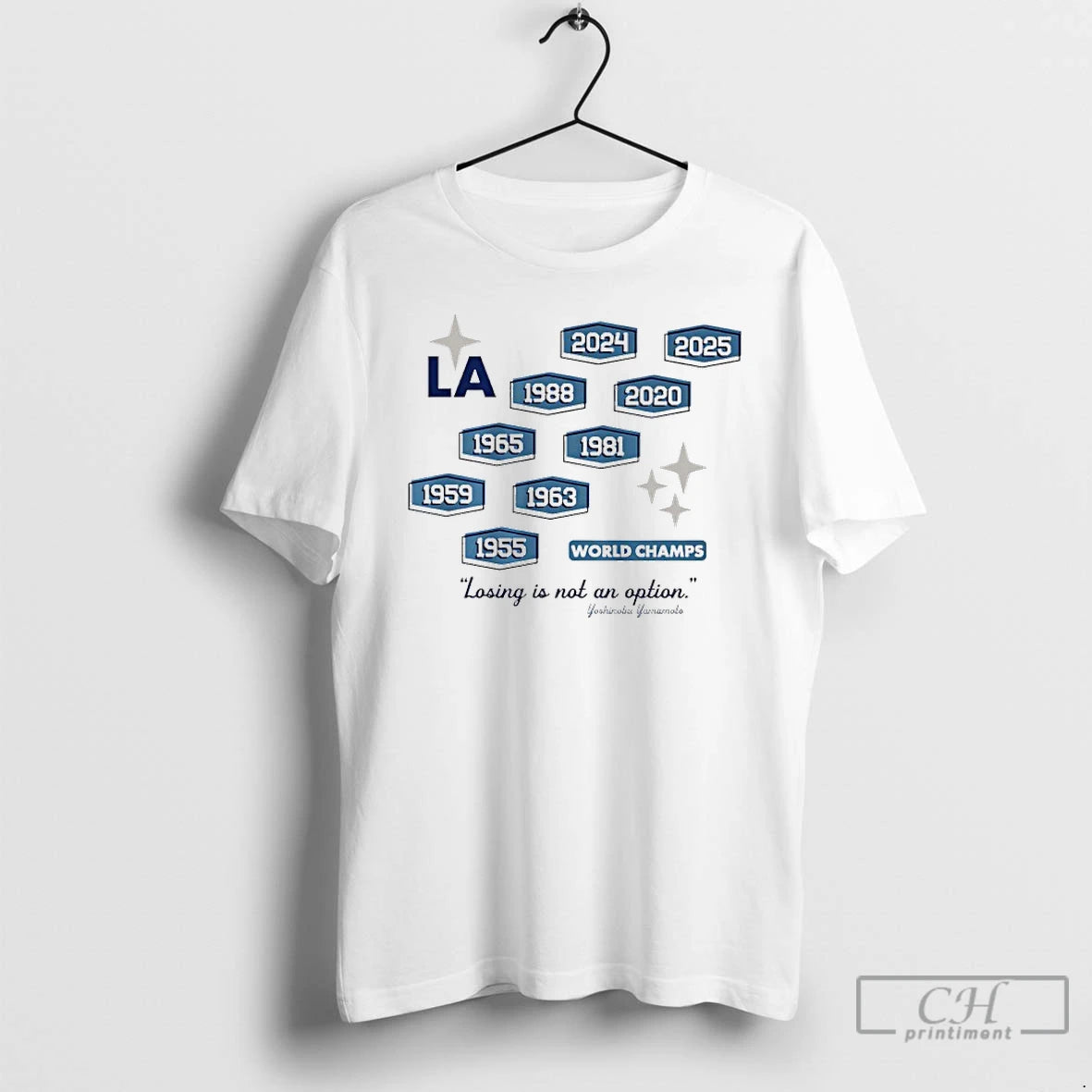 Classic Los Angeles Dodgers Losing Is Not Option Nine Time World Champs T Shirts Hoodie Sweatshirt | PurePodTees.com