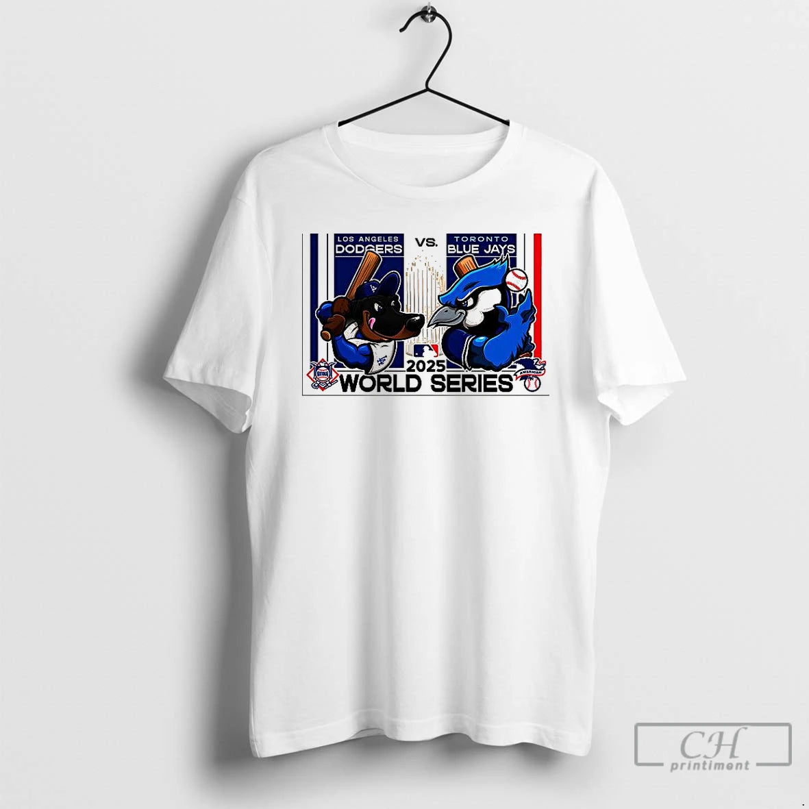 Classic Los Angeles Dodgers Vs Toronto Blue Jays World Series 2025 Trophy Mascot T Shirts Hoodie Sweatshirt | PurePodTees.com