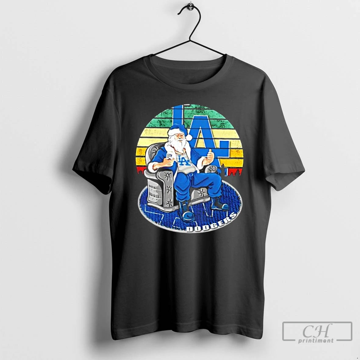 Classic Los Angeles Dodgers X Santa Claus Christmas Vintage T Shirts Hoodie Sweatshirt | PurePodTees.com
