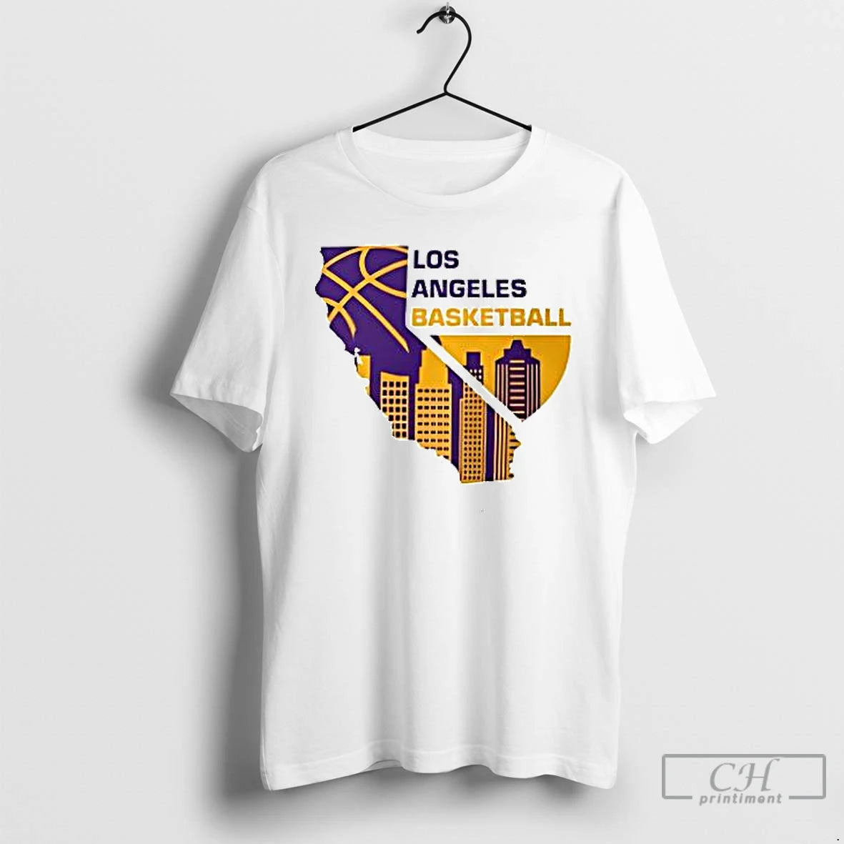 Classic Los Angeles Lakers Los Angeles Basketball Skyline T Shirts Hoodie Sweatshirt | PurePodTees.com