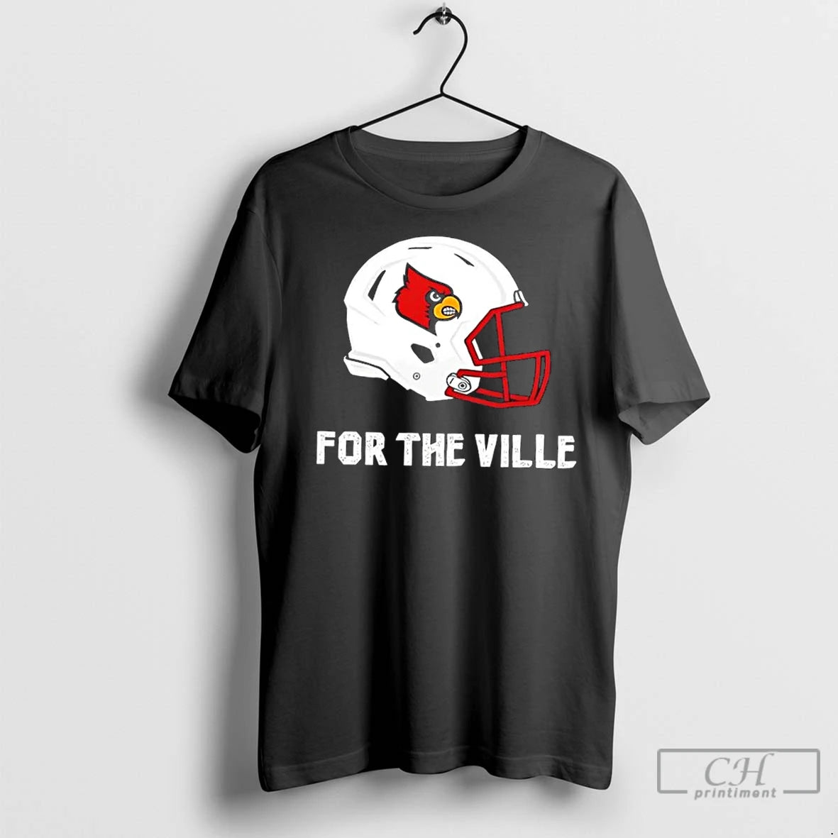 Classic Louisville Cardinals For The Ville Football Helmet 2 Sided Shirt Hoodie Sweatshirt | PurePodTees.com