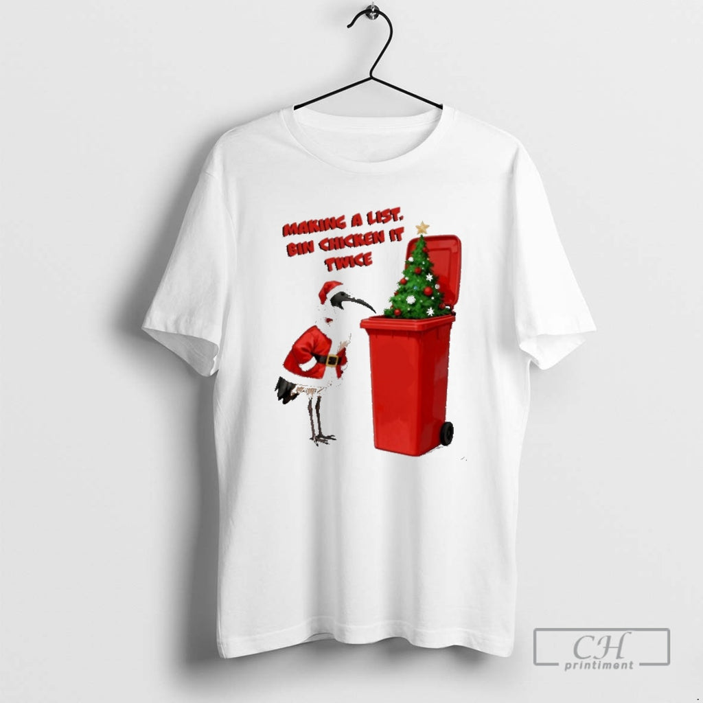 Classic Making A List Bin Chicken It Twice Xmas Holiday Christmas Tree Shirt Sweater