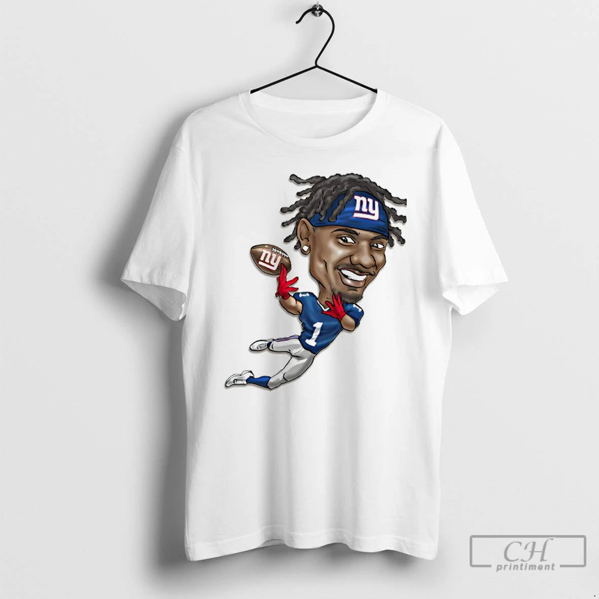 Classic Malik Nabers New York Giants Caricature Shirt Hoodie Sweatshirt | PurePodTees.com