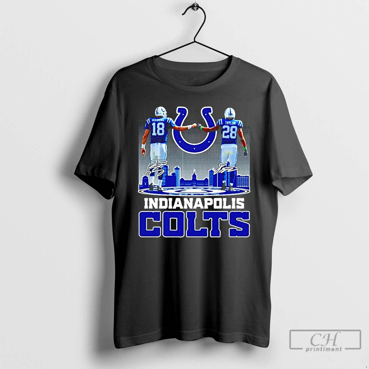 Classic Manning And Taylor Indianapolis Colts 2025 City Skyline Shirt Hoodie Sweatshirt | PurePodTees.com
