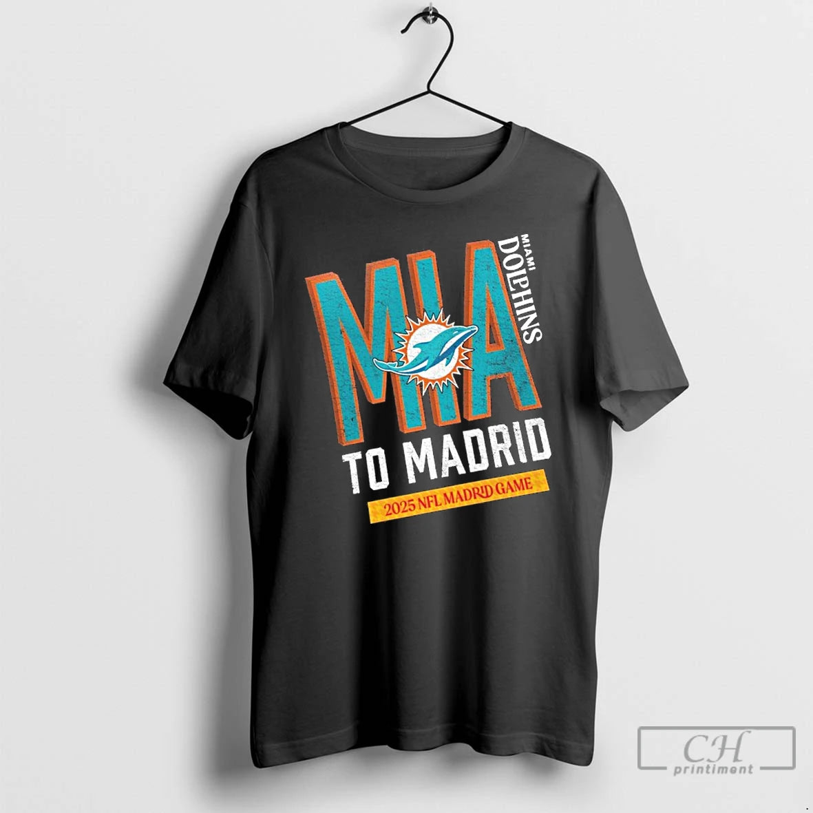Classic Miami Dolphins 2025 To Madrid We Go Shirt Hoodie Sweatshirt | PurePodTees.com
