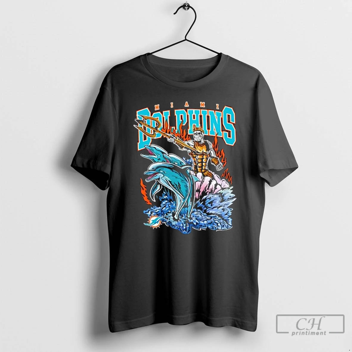 Classic Miami Dolphins Charge Football Fire Graphic T Shirts Hoodie Sweatshirt | PurePodTees.com