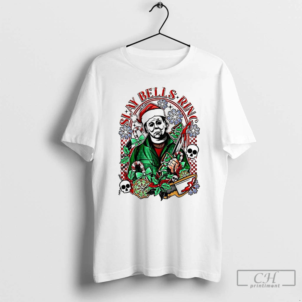 Classic Michael Myers Slay Bells Ring Merry Christmas T Shirts Hoodie Sweatshirt | PurePodTees.com