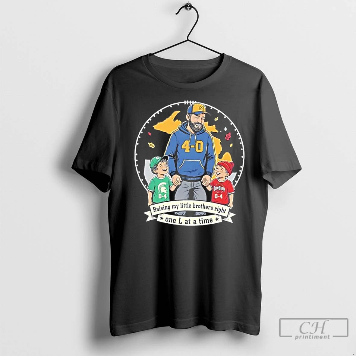 Classic Michigan 4 0 Rivalry College Football Go Blue Little Brother Shirt Hoodie Sweatshirt | PurePodTees.com