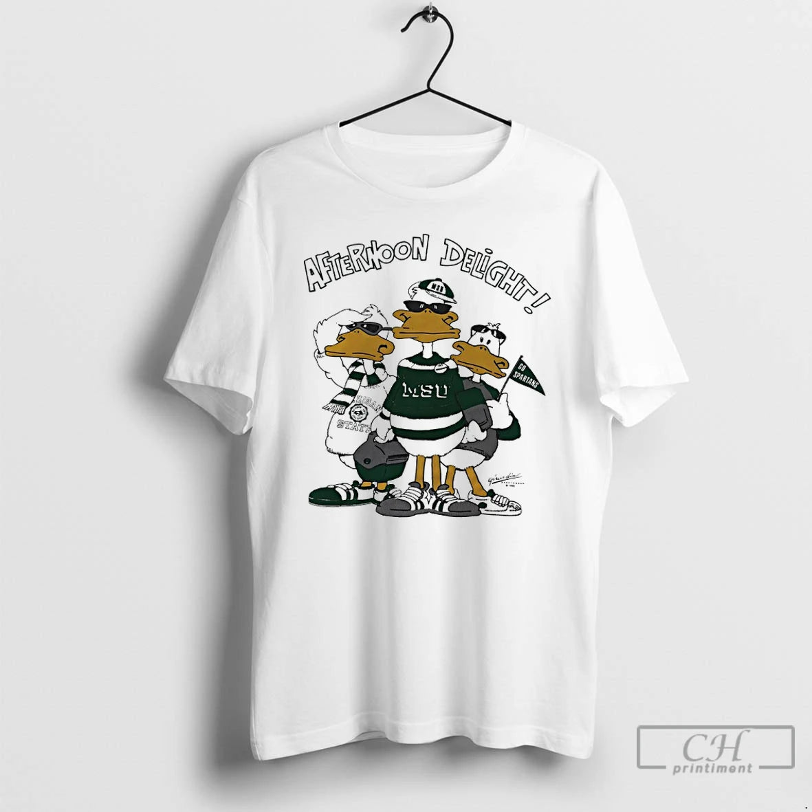 Classic Michigan State University Afternoon Delight Go Spartans Duck Mascot T Shirts Hoodie Sweatshirt | PurePodTees.com
