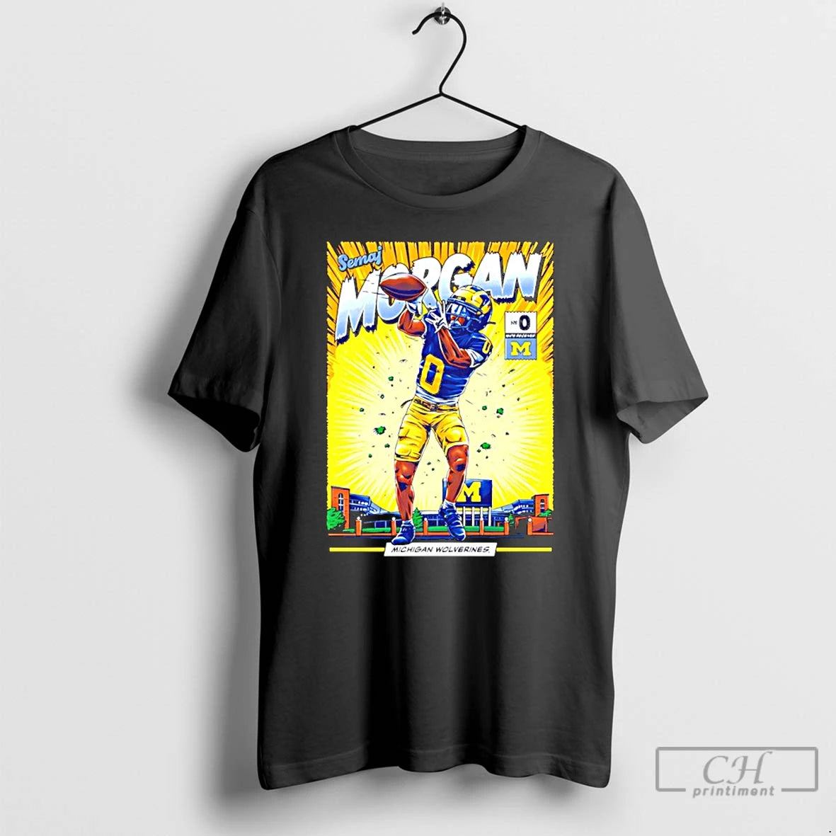 Classic Michigan Wolverines Semaj Morgan No 0 Comic T Shirts Hoodie Sweatshirt | PurePodTees.com