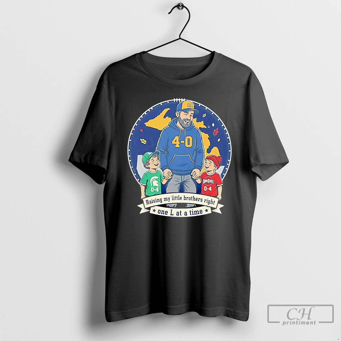 Classic Michigan Wolverines Raising My Little Brothers Right One L At A Time T Shirts Hoodie Sweatshirt | PurePodTees.com