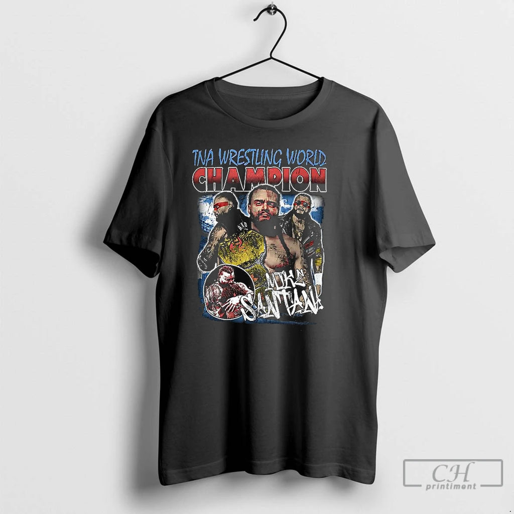 Classic Mike Santan Tna Wrestling World Champion Vintage Collage T Shirts Hoodie Sweatshirt | PurePodTees.com