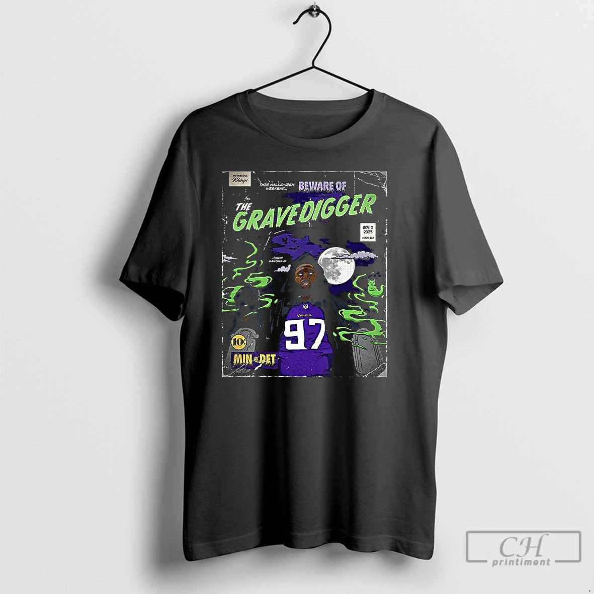 Classic Minnesota Vikings The Gravedigger Halloween T Shirts Hoodie Sweatshirt | PurePodTees.com