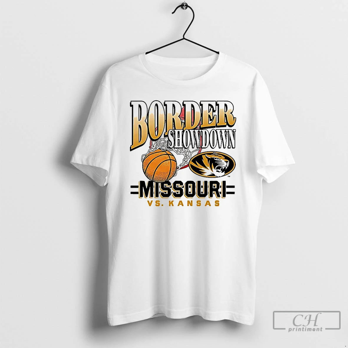 Classic Missouri Tigers Vs Kansas Jayhawks Basketball Border Showdown Mascot Shirt Hoodie Sweatshirt | PurePodTees.com