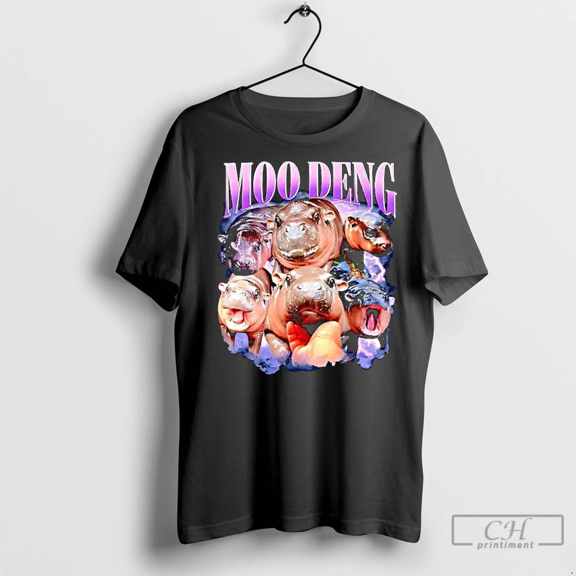 Classic Moo Deng Baby Pygmy Hippo Cute Zoo Shirt Hoodie Sweatshirt | PurePodTees.com