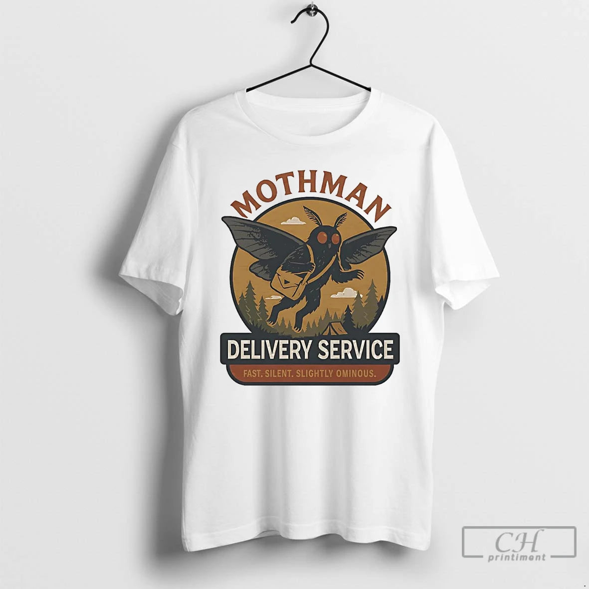 Classic Mothman Delivery Service Fast Silent Slightly Ominous T Shirts Hoodie Sweatshirt | PurePodTees.com