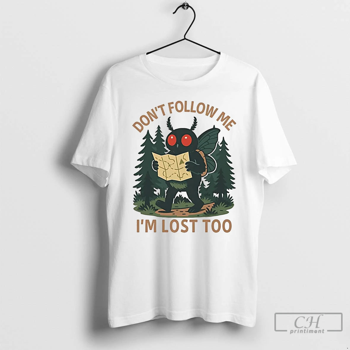 Classic Mothman Dont Follow Me Im Lost Too T Shirts Hoodie Sweatshirt | PurePodTees.com