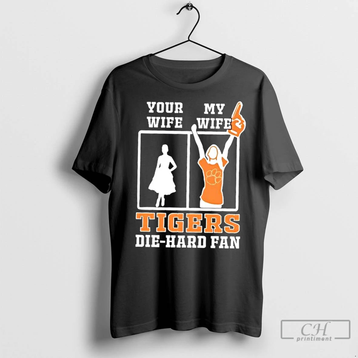 Classic My Wife Clemson Tigers Football Die Hard Fan Shirt Hoodie Sweatshirt | PurePodTees.com