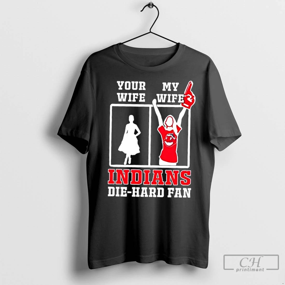 Classic My Wife Cleveland Indians Baseball Die Hard Fan Shirt Hoodie Sweatshirt | PurePodTees.com