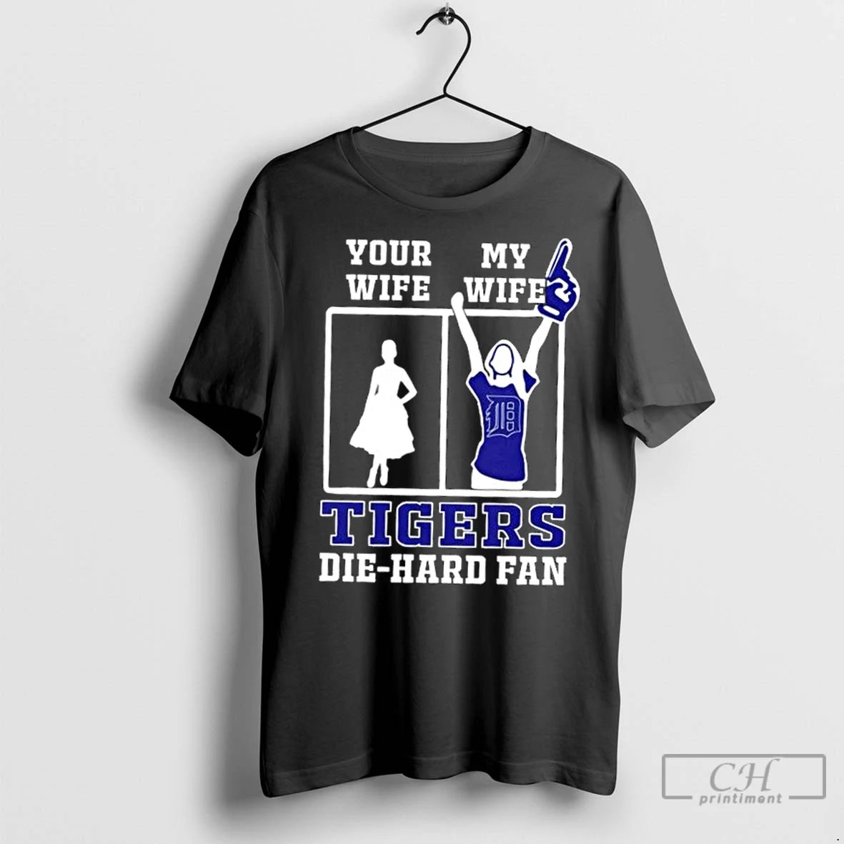 Classic My Wife Detroit Tigers Baseball Die Hard Fan Shirt Hoodie Sweatshirt | PurePodTees.com