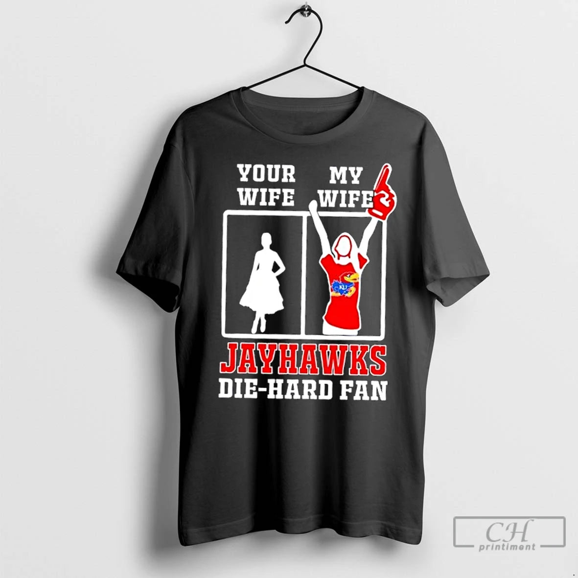 Classic My Wife Kansas Jayhawks Football Die Hard Fan Shirt Hoodie Sweatshirt | PurePodTees.com