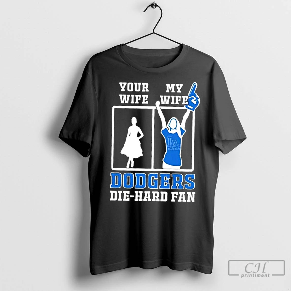 Classic My Wife Los Angeles Dodgers Baseball Die Hard Fan Shirt Hoodie Sweatshirt | PurePodTees.com