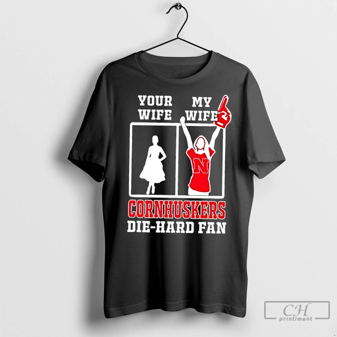 Classic My Wife Nebraska Cornhuskers Football Die Hard Fan Shirt Hoodie Sweatshirt | PurePodTees.com