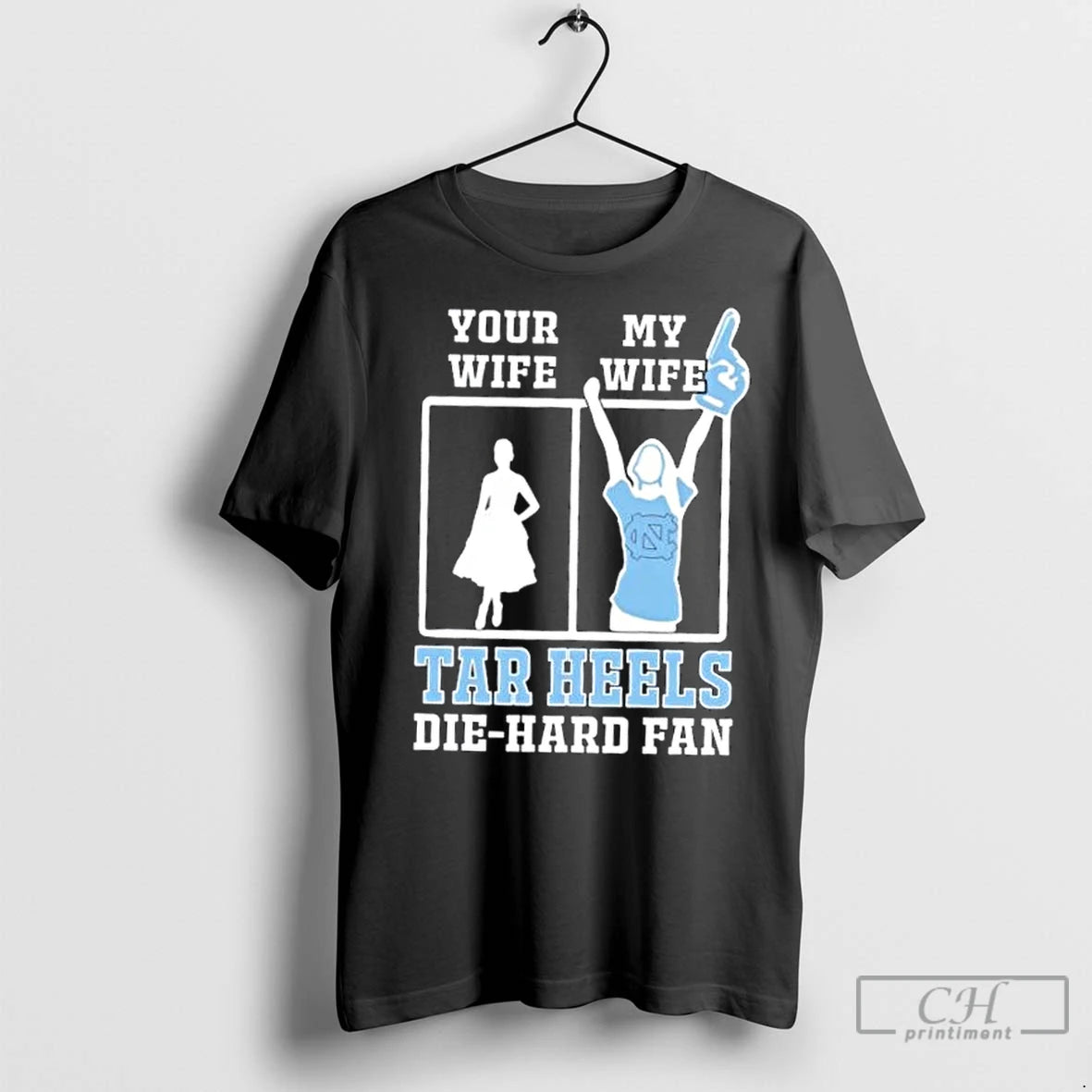 Classic My Wife North Carolina Tar Heels Football Die Hard Fan Shirt Hoodie Sweatshirt | PurePodTees.com