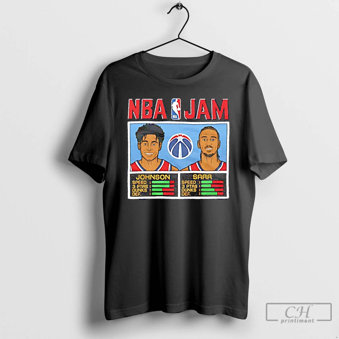 Classic Nba Jam Cameron Johnson And Alex Sarr Washington Wizards Graphic T Shirts Hoodie Sweatshirt | PurePodTees.com