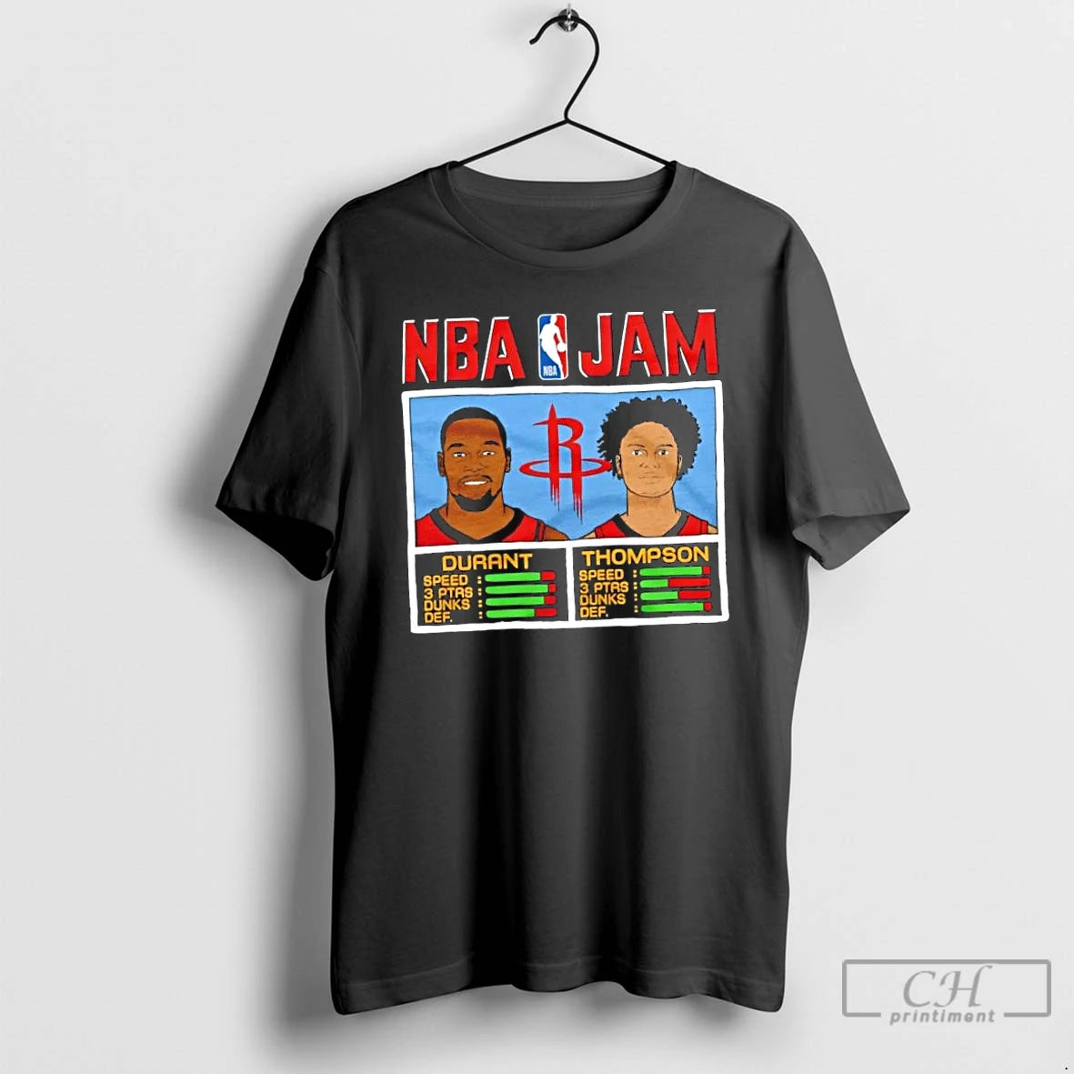 Classic Nba Jam Houston Rockets Durant And Thompson T Shirts Hoodie Sweatshirt | PurePodTees.com