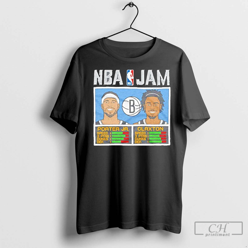 Classic Nba Jam Nets Porter Jr And Claxton Shirt Hoodie Sweatshirt | PurePodTees.com