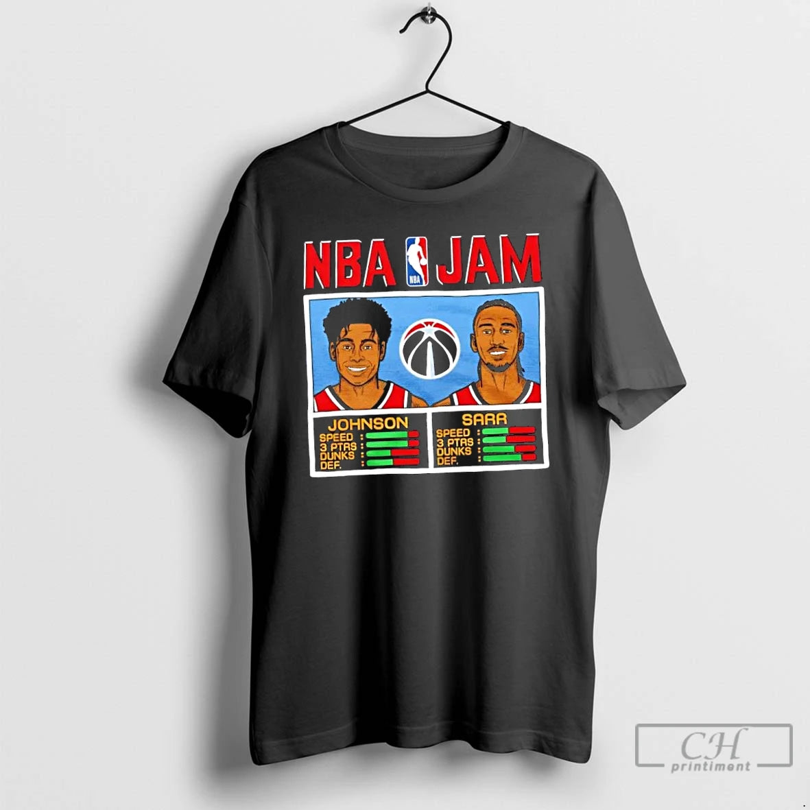 Classic Nba Jam Washington Wizards Johnson And Sarr T Shirts Hoodie Sweatshirt | PurePodTees.com