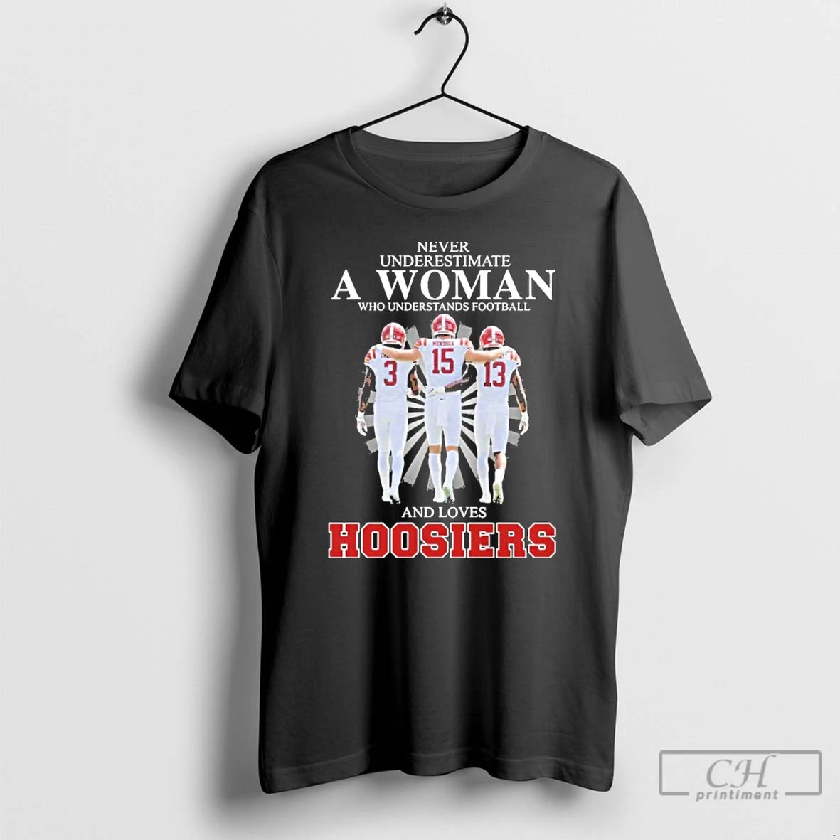 Classic Never Underestimate A Woman Who Understands Football And Loves Hoosiers Shirt Hoodie Sweatshirt | PurePodTees.com