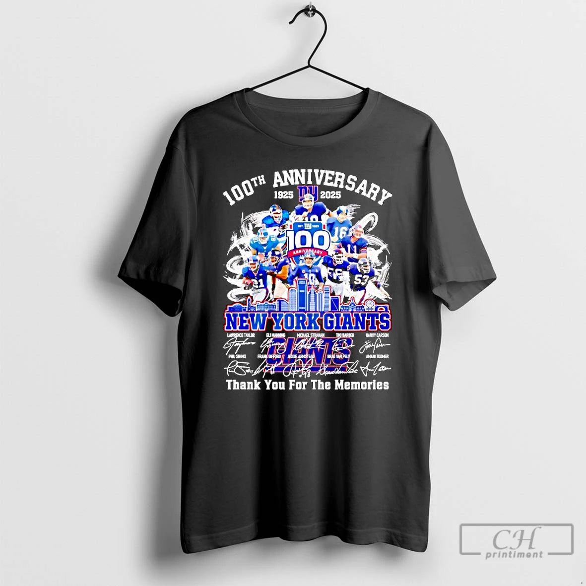 Classic New York Giants 100th Anniversary 1925 2025 Thank You For The Memories T Shirts Hoodie Sweatshirt | PurePodTees.com