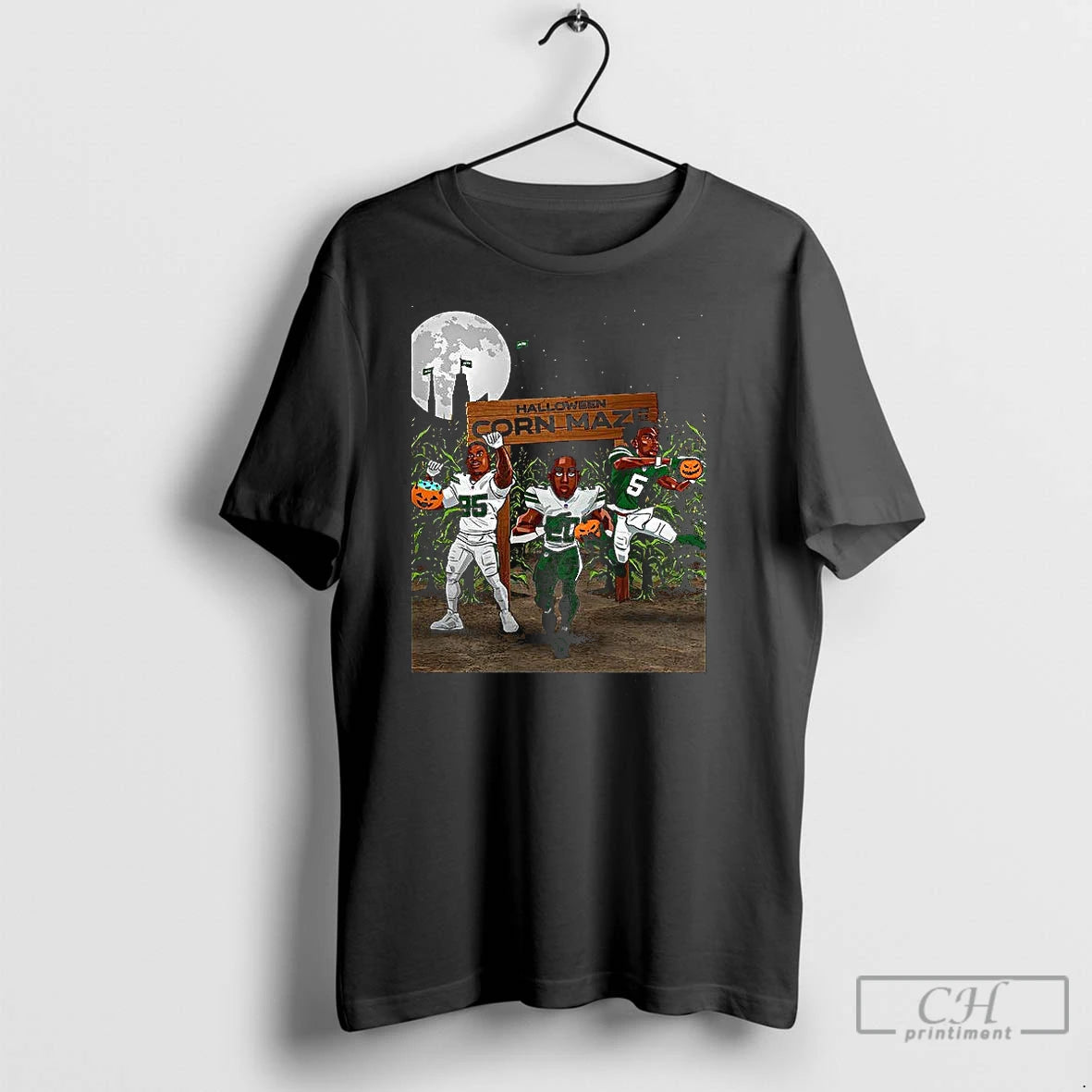 Classic New York Jets Halloween Corn Maze Cartoon Shirt Hoodie Sweatshirt | PurePodTees.com