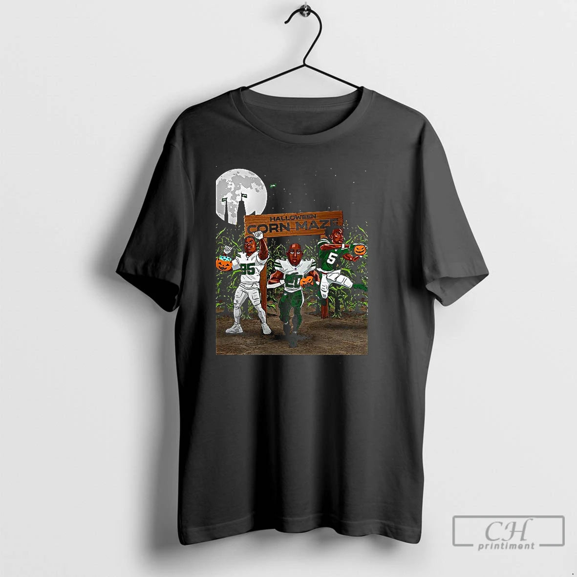 Classic New York Jets Halloween Corn Maze Cartoon T Shirts Hoodie Sweatshirt | PurePodTees.com