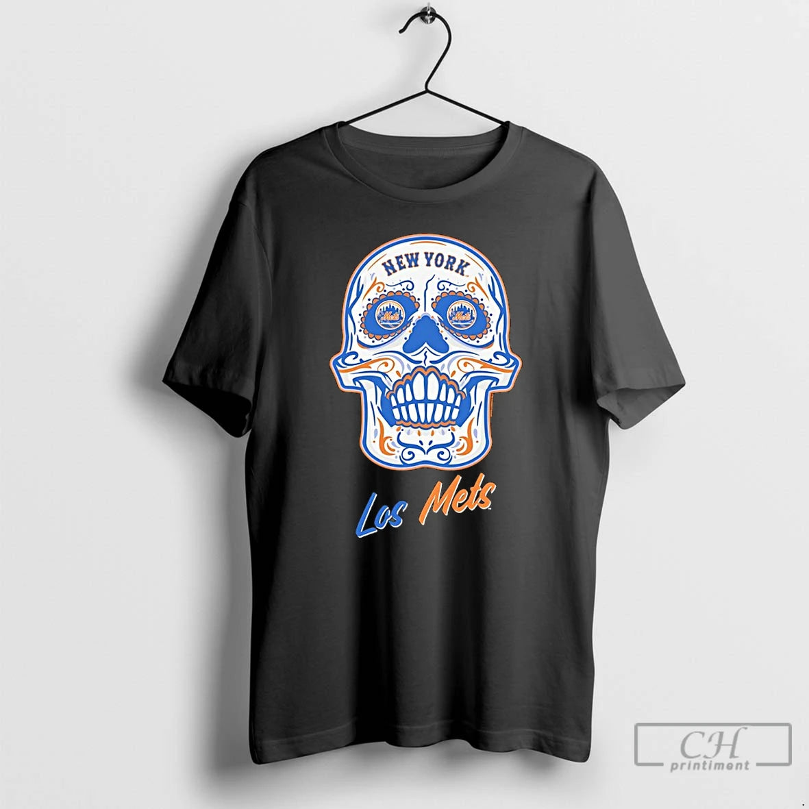Classic New York Mets Sugar Skull Boxy Shirt Hoodie Sweatshirt | PurePodTees.com