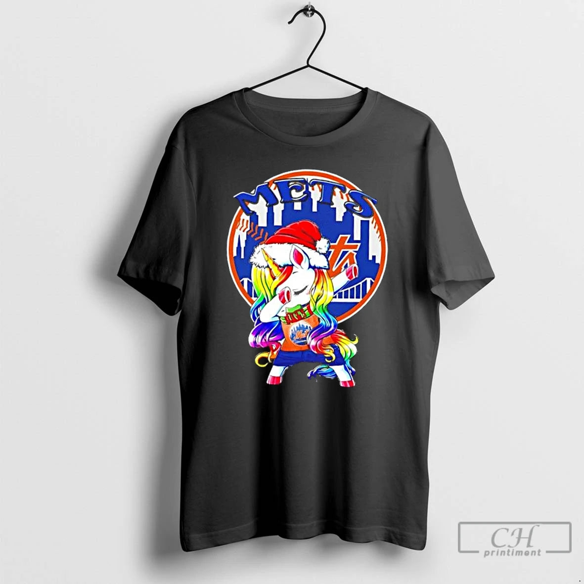 Classic New York Mets X Unicorn Santa Hat Dabbing Merry Christmas T Shirts Hoodie Sweatshirt | PurePodTees.com