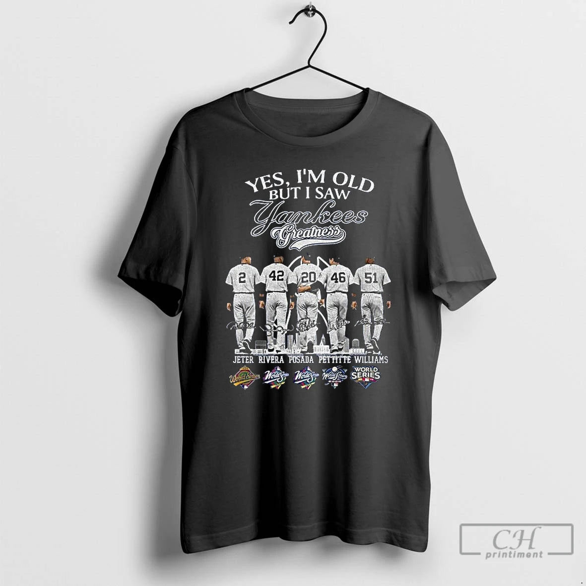 Classic New York Yankees Yes Im Old But I Saw Yankees Greatness Team 2025 Signatures Shirt Hoodie Sweatshirt