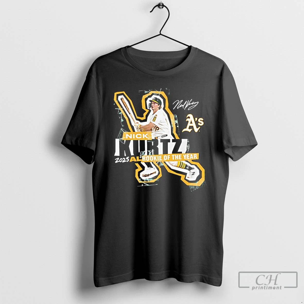 Classic Nick Kurtz Athletics 2025 American League Rookie Of The Year Shirt Hoodie Sweatshirt | PurePodTees.com