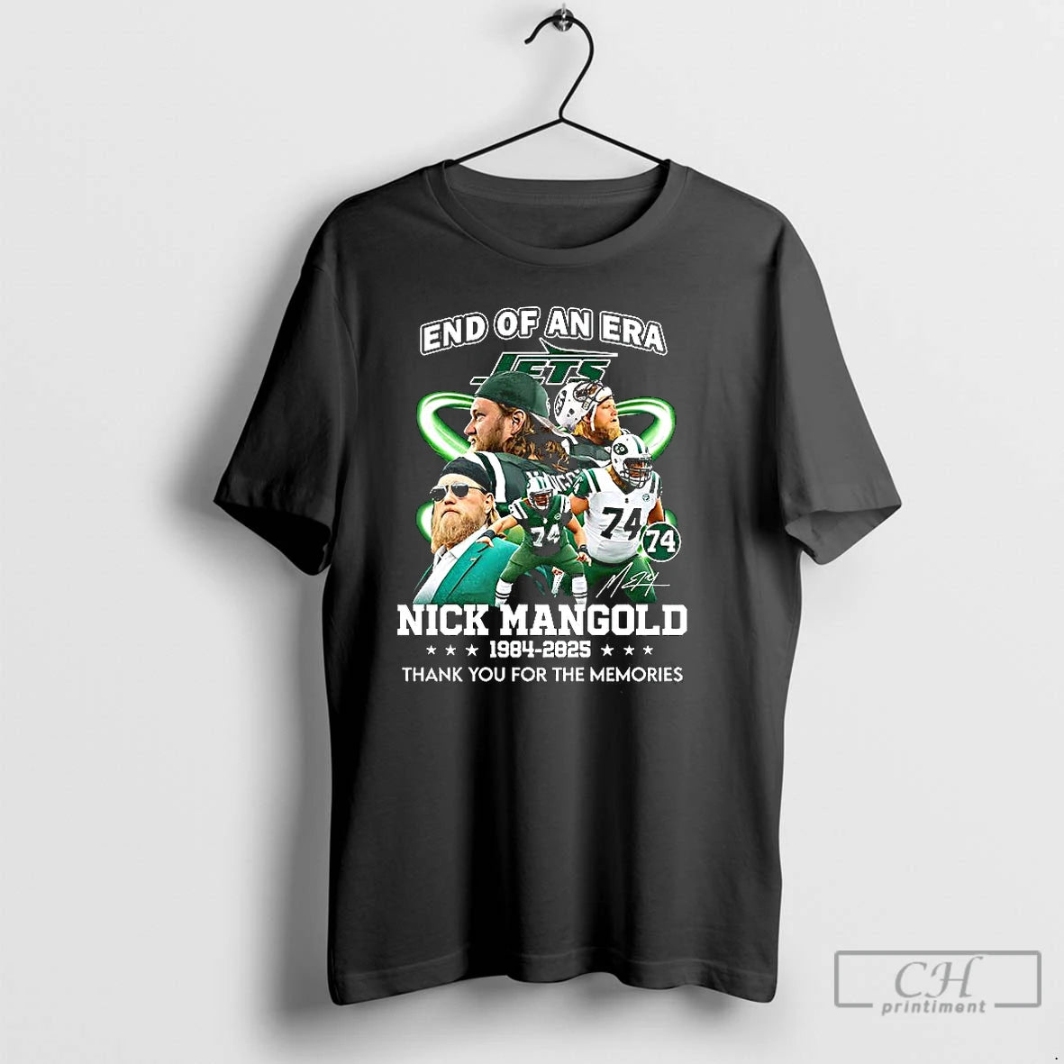Classic Nick Mangold End Of An Era Thank You For The Memories 2025 Signature Shirt Hoodie Sweatshirt | PurePodTees.com