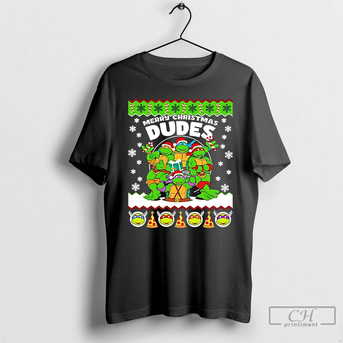 Classic Ninja Turtles Merry Christmas Dudes T Shirts Hoodie Sweatshirt | PurePodTees.com