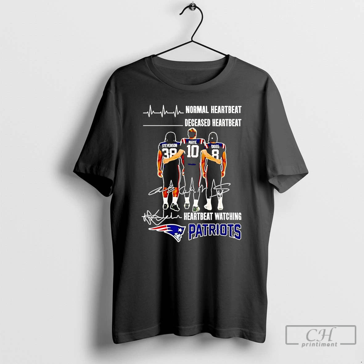 Classic Normal Heartbeat Deceased Heartbeat And Heartbeat Watching Patriots T Shirts Hoodie Sweatshirt | PurePodTees.com