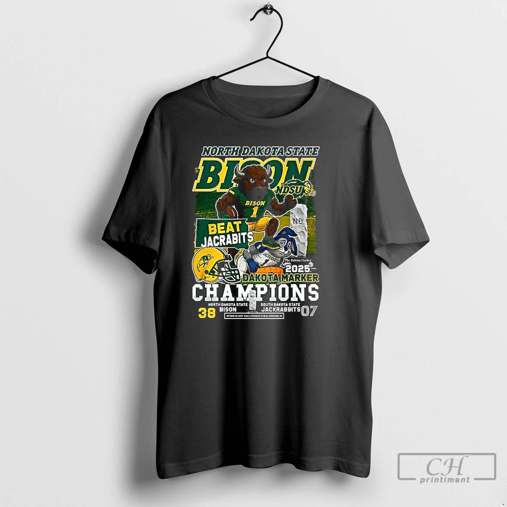 Classic North Dakota State Bison Beat Jackrabbits Dakota Marker 2025 Champions T Shirts Hoodie Sweatshirt | PurePodTees.com