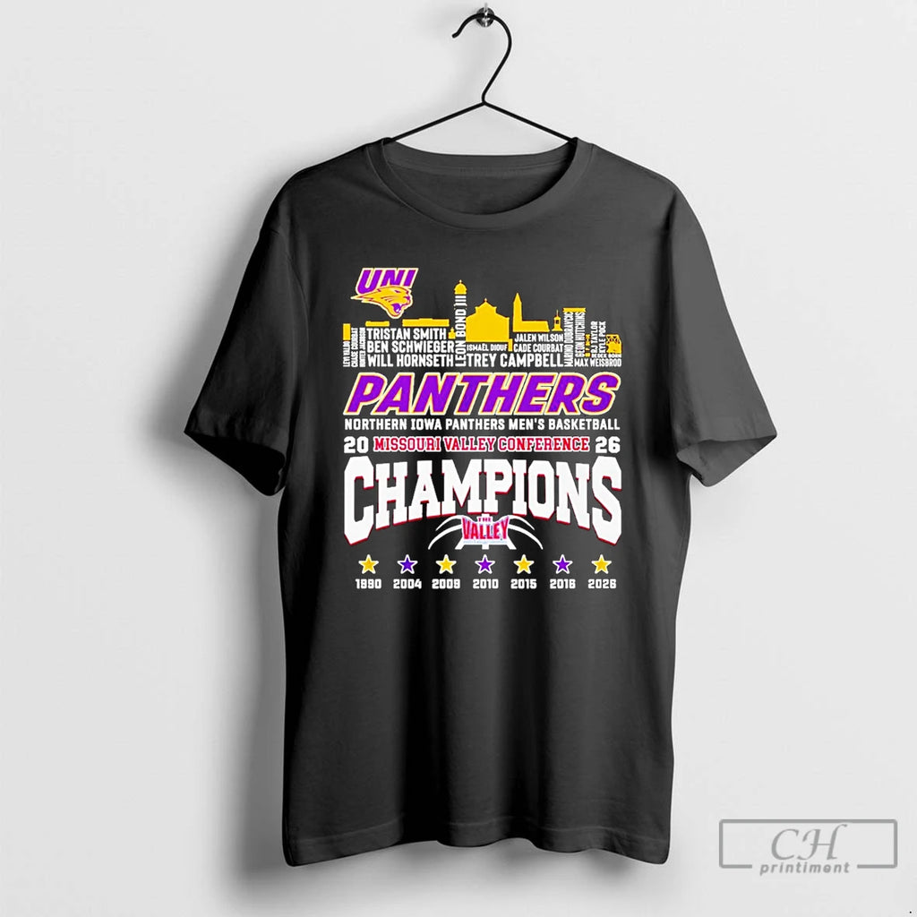 Classic Northern Iowa Panthers Mvc Champions 2026 City Skyline