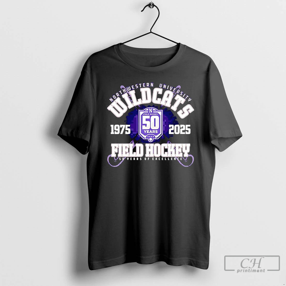 Classic Northwestern Wildcats Field Hockey 50 Years Of Excellence T Shirts Hoodie Sweatshirt | PurePodTees.com