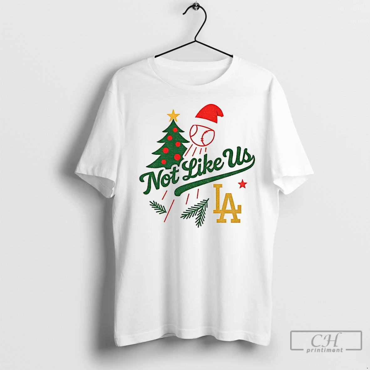 Classic Not Like Us Santa Hat Los Angeles Dodgers Mlb Baseball Merry Christmas Shirt Hoodie Sweatshirt | PurePodTees.com