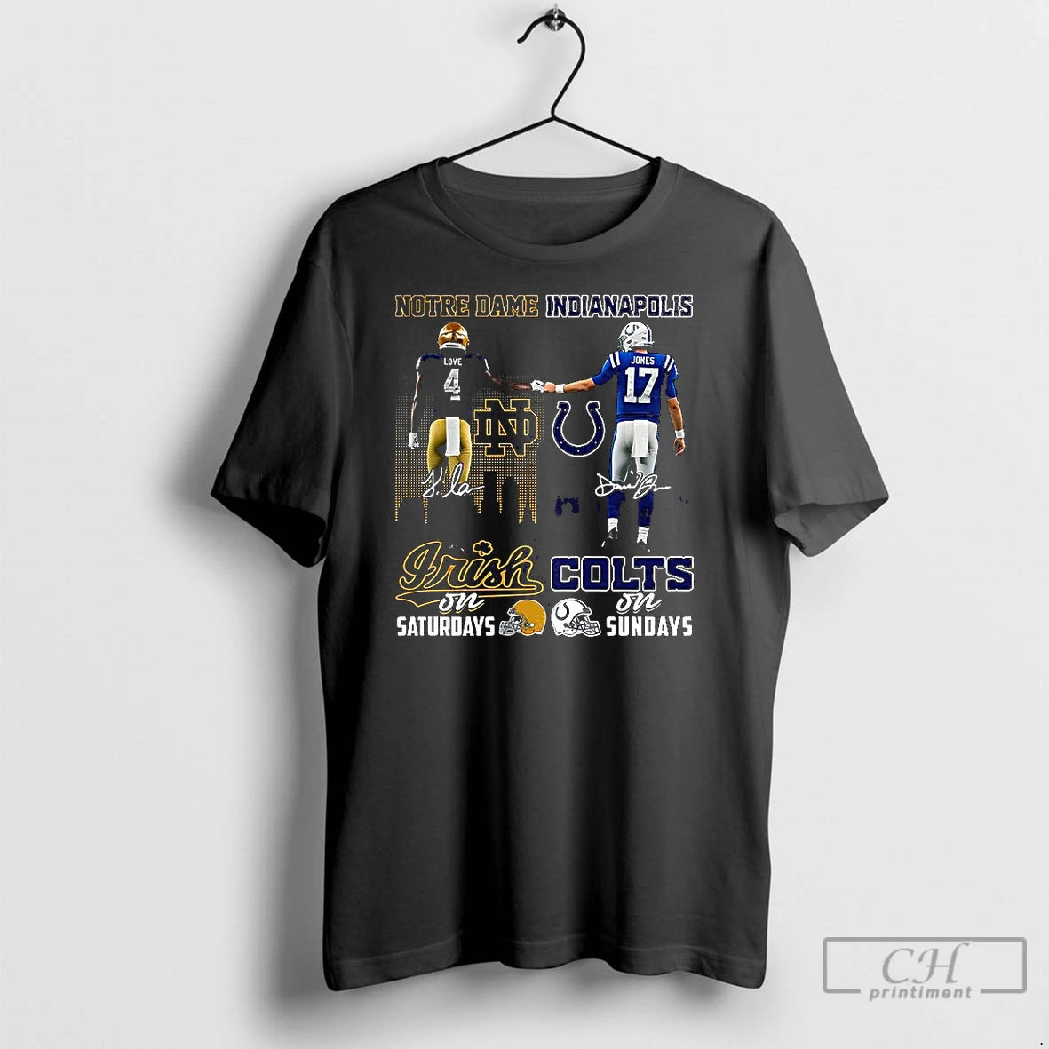 Classic Notre Dame Fighting Irish On Saturdays And Indianapolis Colts On Sundays Signature Shirt Hoodie Sweatshirt
